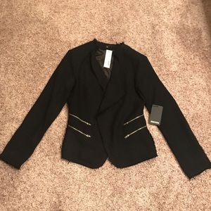 Augustine Exposed Zippers Tweed Jacket
